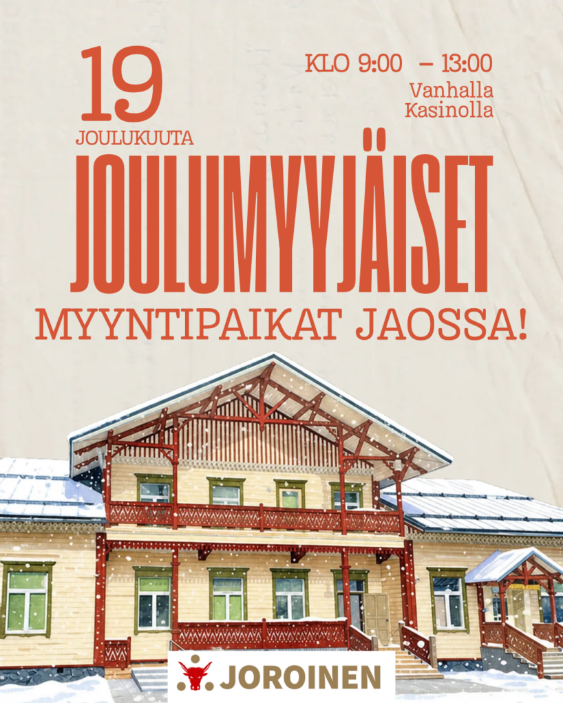 Joulumyyjäiset 2026 mainoskuva. Kuvaa muokattu Canva AI:lla