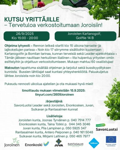 SavonLuotsi Leaderin verkostoitumistilaisuus yrittäjille Joroisissa 26.9.